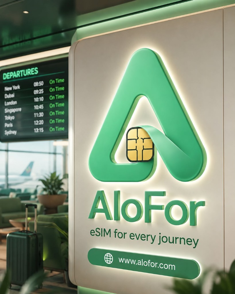 عرض AloFor في المطار — eSIM لكل رحلة